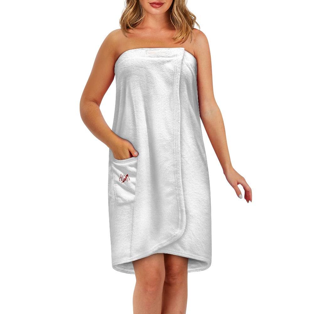 Serviette de bain femme velcro – Douce, chaude et avec poche Luma Gorria vêtement  serviette de toilette Luma Gorria vêtement