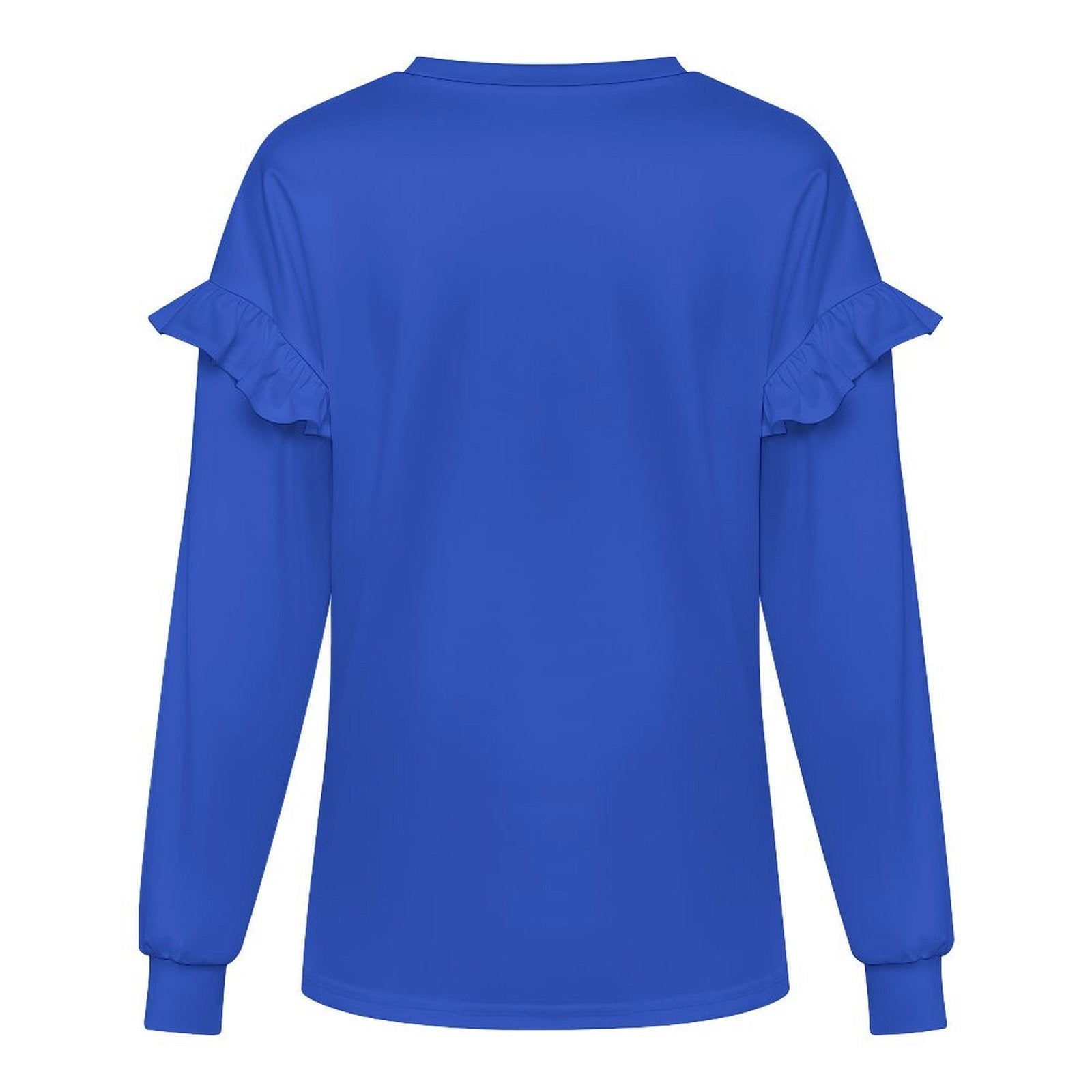 Sweat-shirt léger femme à volants manches longues