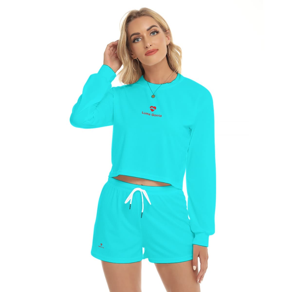 Ensemble sweat-shirt court & pantalon femme – Style sportif & confort