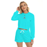 Ensemble sweat-shirt court & pantalon femme – Style sportif & confort