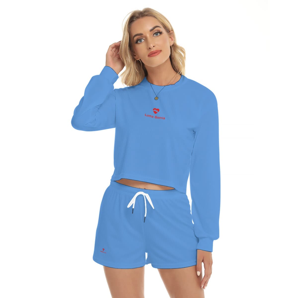 Ensemble sweat-shirt court & pantalon femme – Style sportif & confort