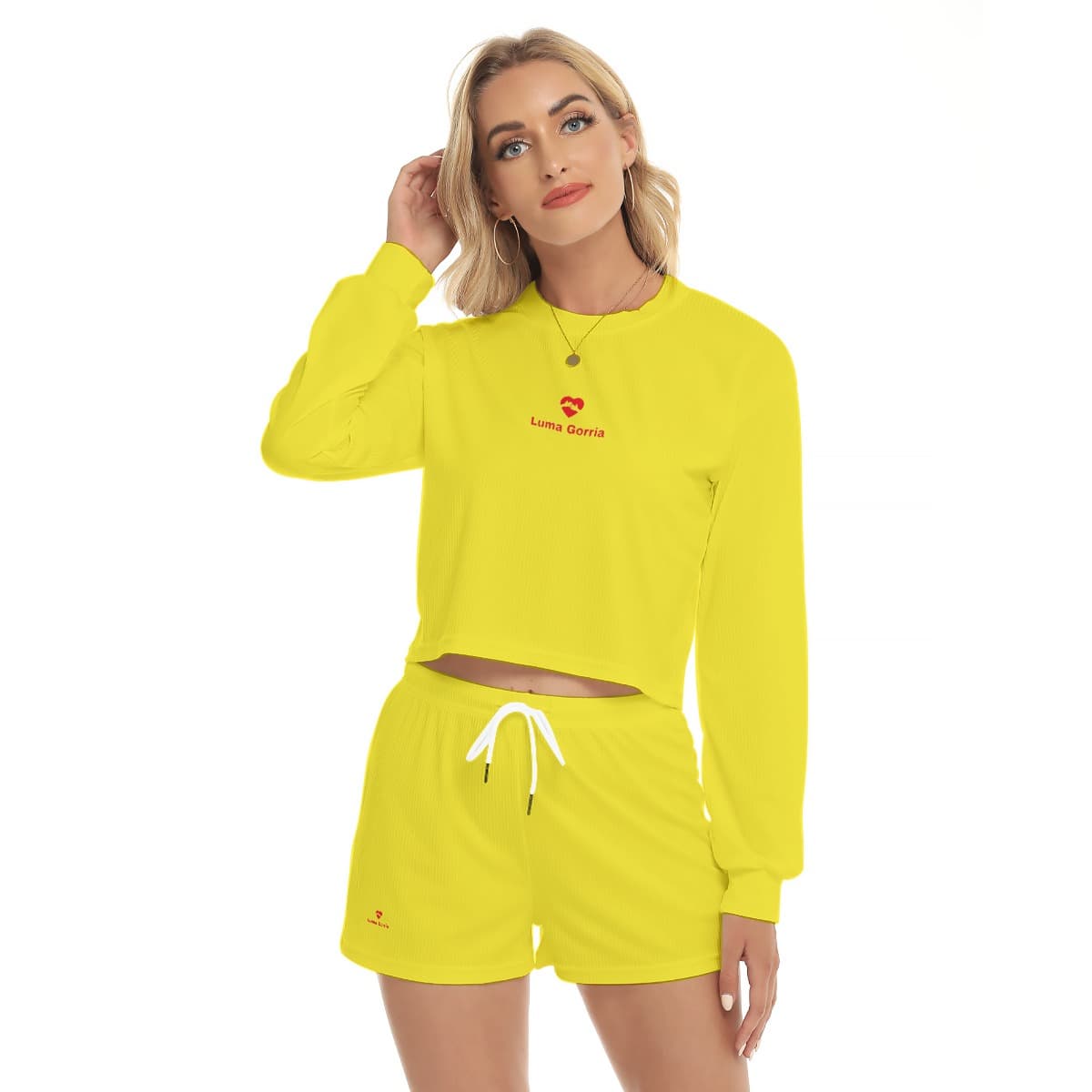 Ensemble sweat-shirt court & pantalon femme – Style sportif & confort