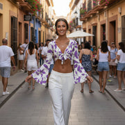 Haut à motifs femme manches évasées – Élégance, confort & style romantique