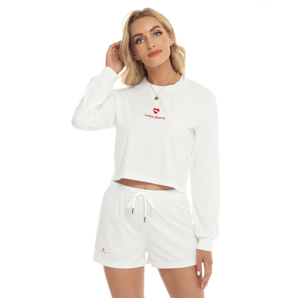 Ensemble sweat-shirt court & pantalon femme – Style sportif & confort