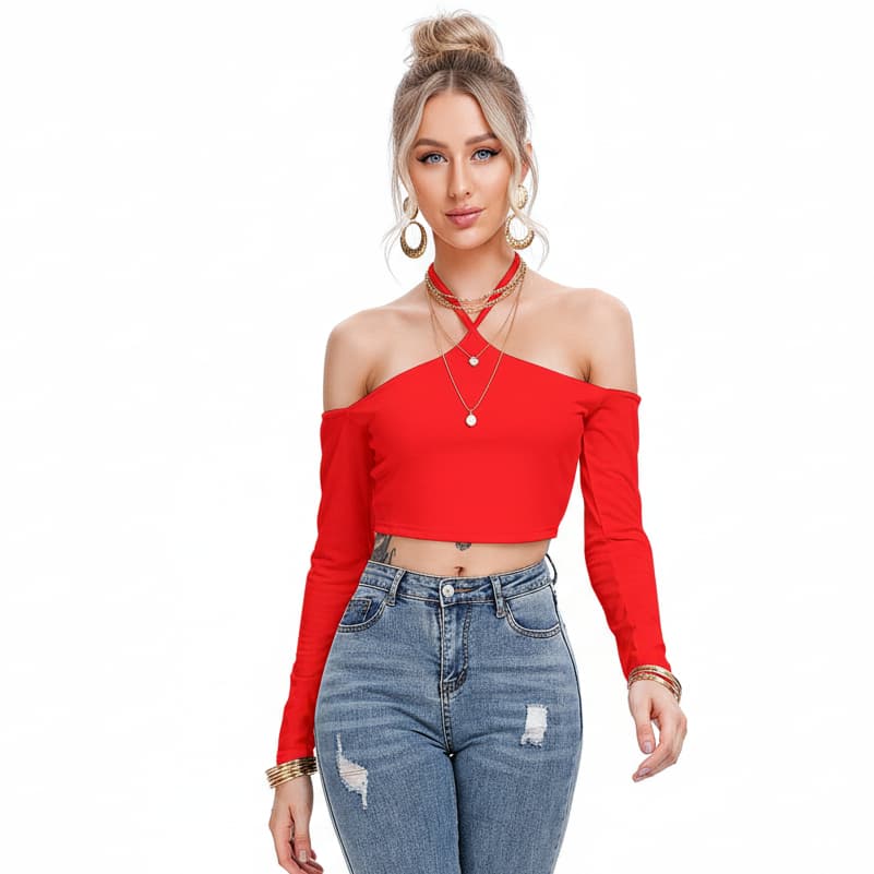 Haut dos nu à lacets pour femme – Crop top élégant & audacieux