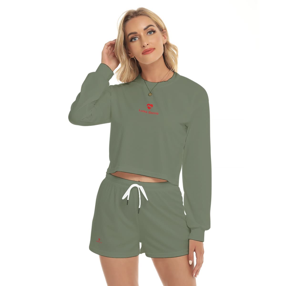 Ensemble sweat-shirt court & pantalon femme – Style sportif & confort