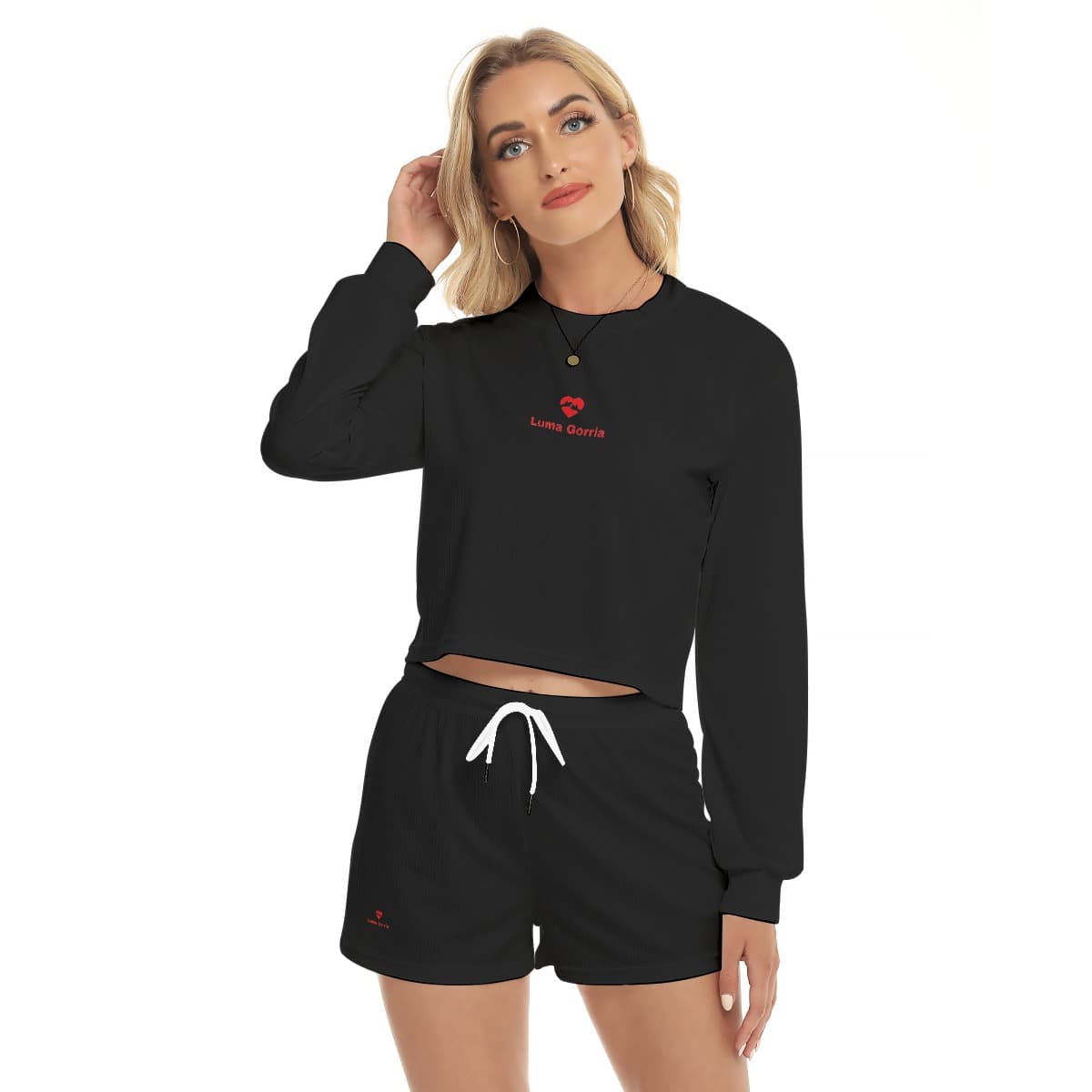 Ensemble sweat-shirt court & pantalon femme – Style sportif & confort