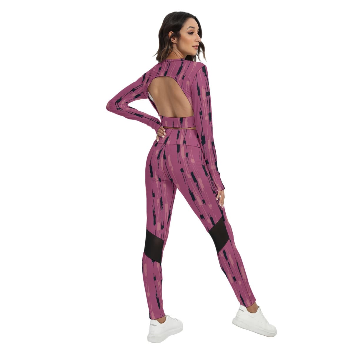 Ensemble de sport femme avec top dos ajouré et leggings – Confort & style actif