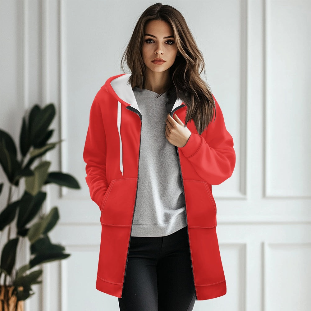 Sweat à capuche femme – Mi-long, doux et zippé Luma Gorria vêtement  Sweat à capuche femme Luma Gorria vêtement