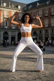 Pantalon femme taille haute évasé et fendu – Élégance & silhouette allongée