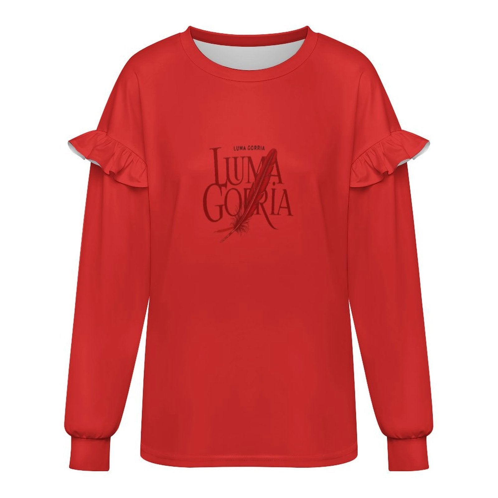 Sweat-shirt léger femme à volants manches longues