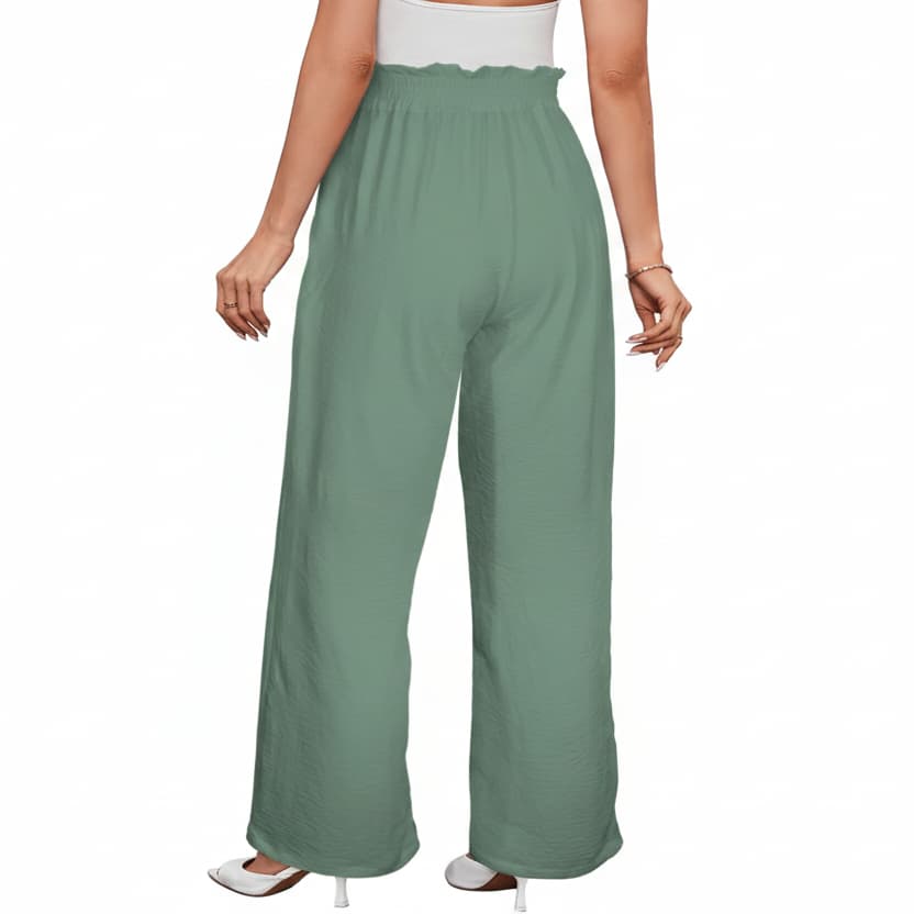 Pantalon large femme taille haute
