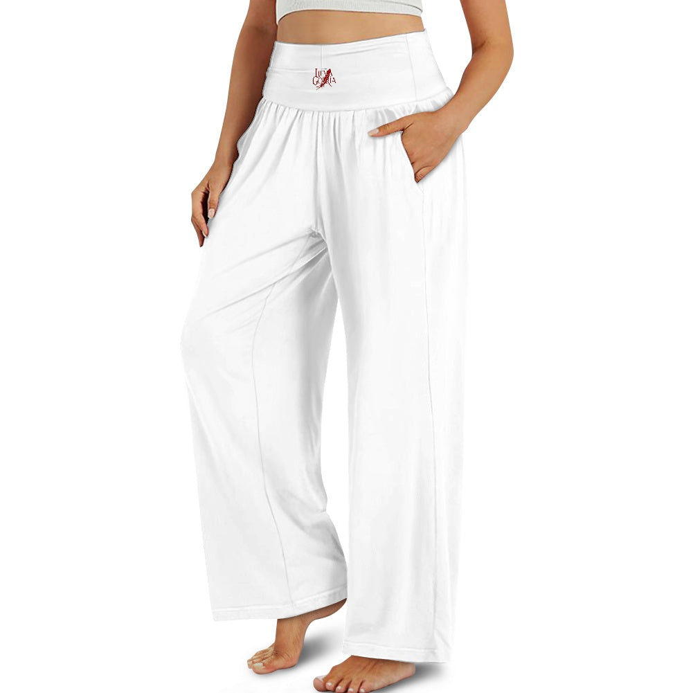 Pantalon large femme – Taille haute élastique et coupe fluide Luma Gorria vêtement  Pantalon homme Luma Gorria vêtement