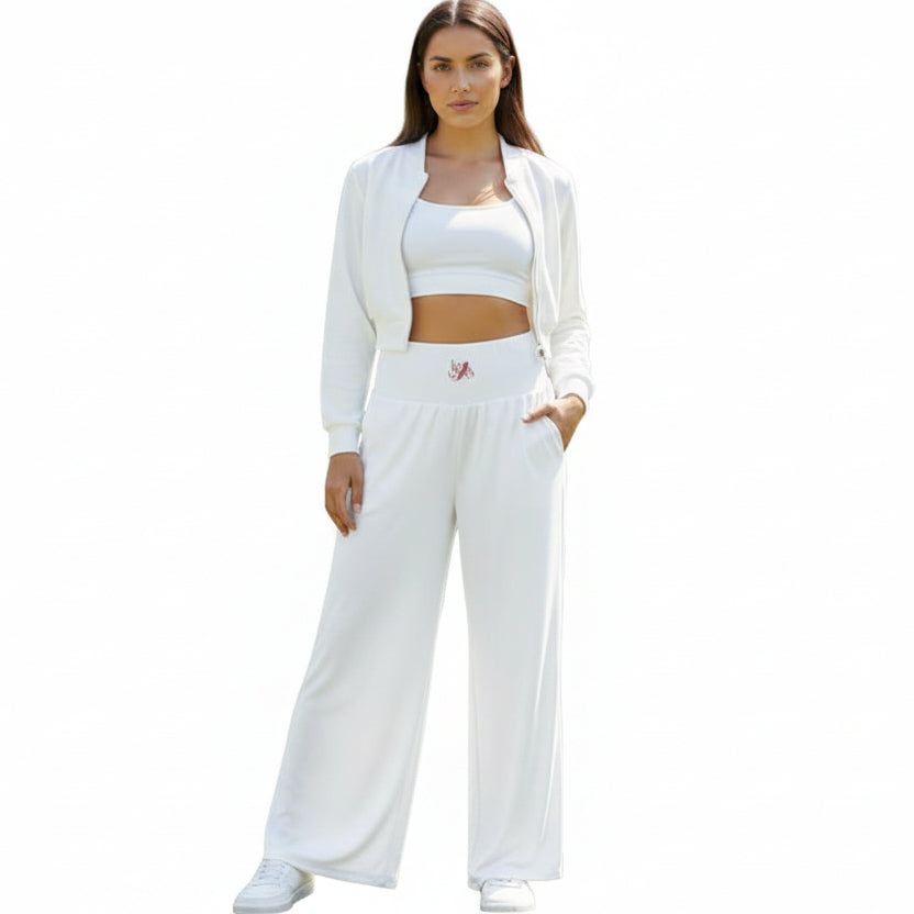 Pantalon large femme – Taille haute élastique et coupe fluide Luma Gorria vêtement  Pantalon homme Luma Gorria vêtement