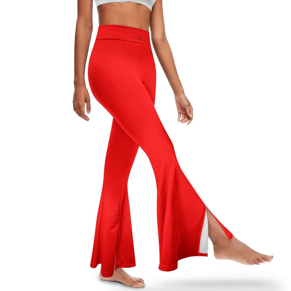 Pantalon femme taille haute évasé et fendu – Élégance & silhouette allongée