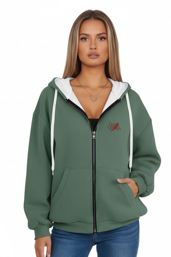Sweat-shirt ample zippé pour femme – Confort &amp; style décontracté