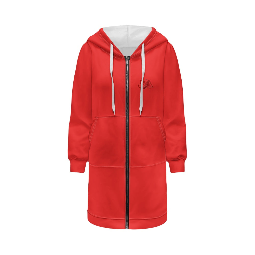 Sweat à capuche femme – Mi-long, doux et zippé Luma Gorria vêtement  Sweat à capuche femme Luma Gorria vêtement