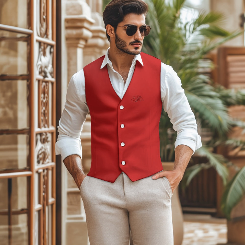 Gilet de costume homme – Col V, sans manches et ajustable Luma Gorria vêtement  Gilet de costume homme Luma Gorria vêtement