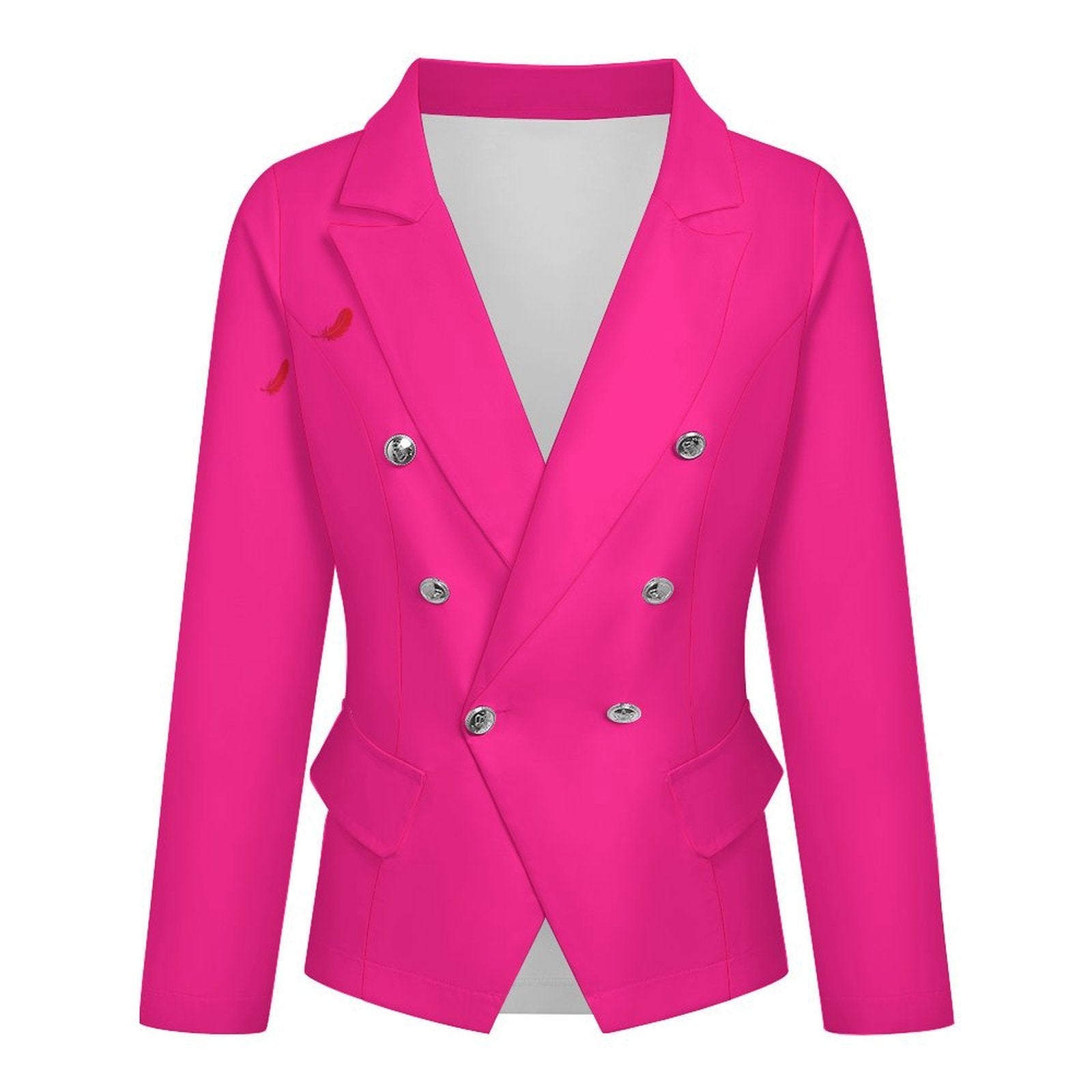 Blazer croisé femme élégant à bouton unique- Couleur unies