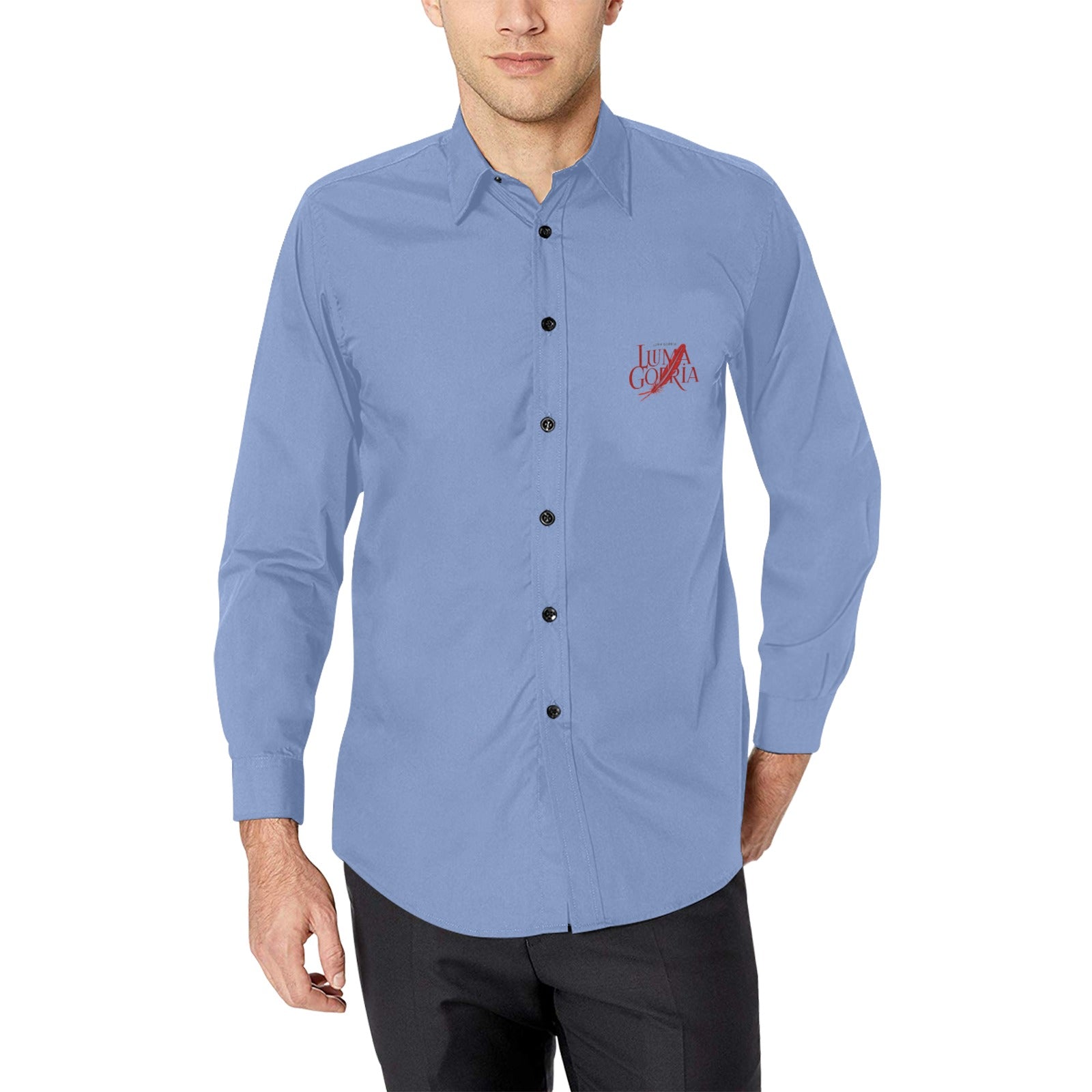 Chemise homme manches longues – Élégante, sans poche, 100% polyester