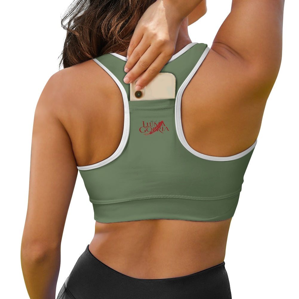 Brassière sport femme – Soutien, confort et poche arrière pratique Luma Gorria vêtement  Brassière sport femme Luma Gorria vêtement