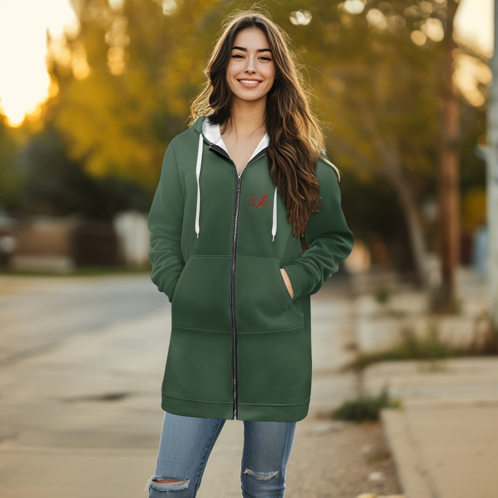 Sweat à capuche femme – Mi-long, doux et zippé Luma Gorria vêtement 45.00 Sweat à capuche femme Luma Gorria vêtement