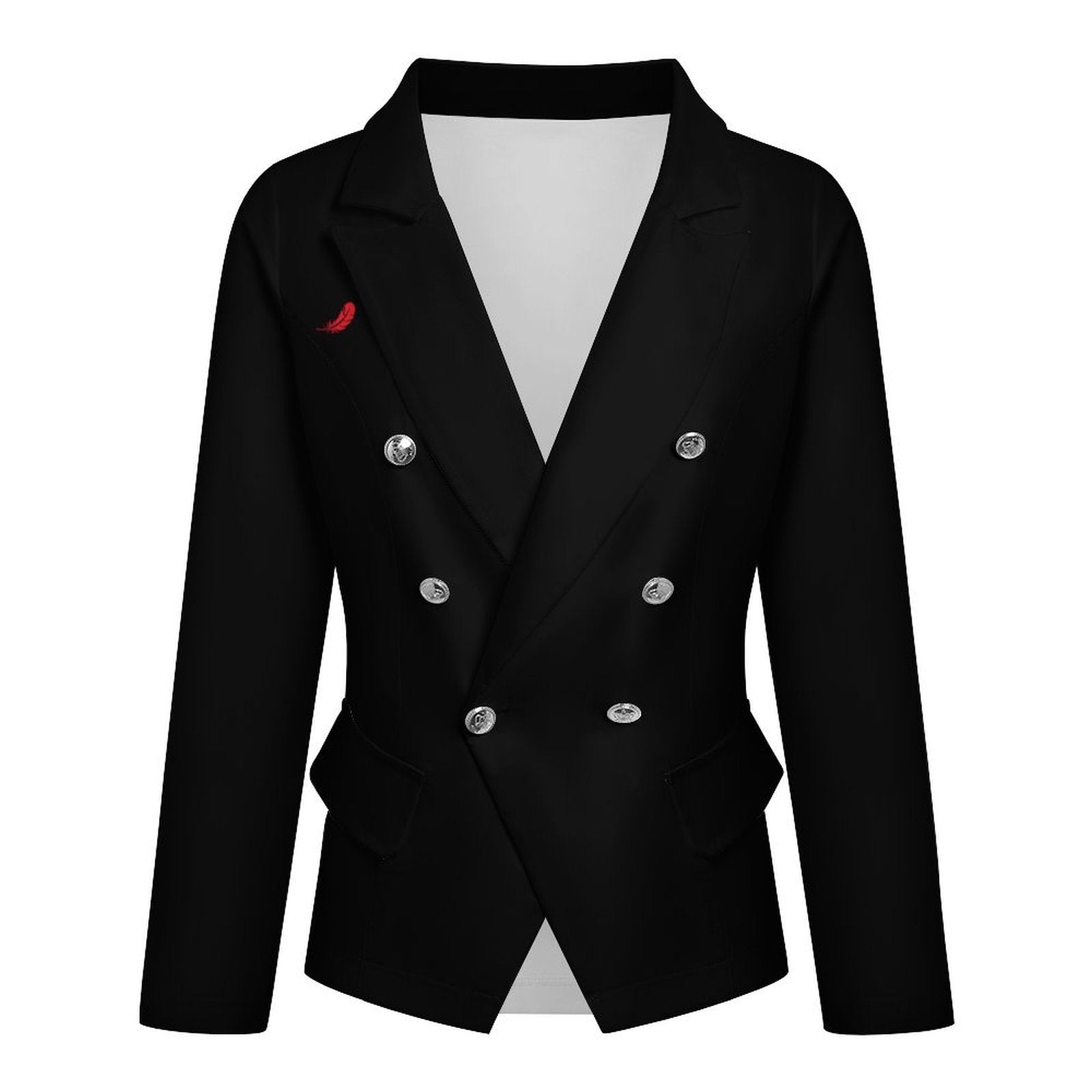 Blazer croisé femme élégant à bouton unique- Couleur unies