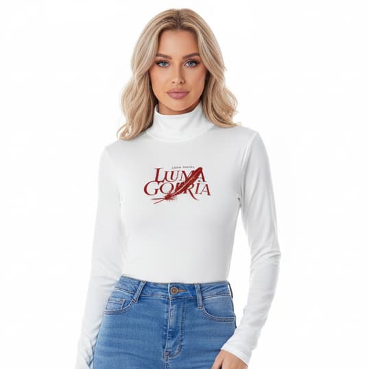 Body femme col montant à manches longues