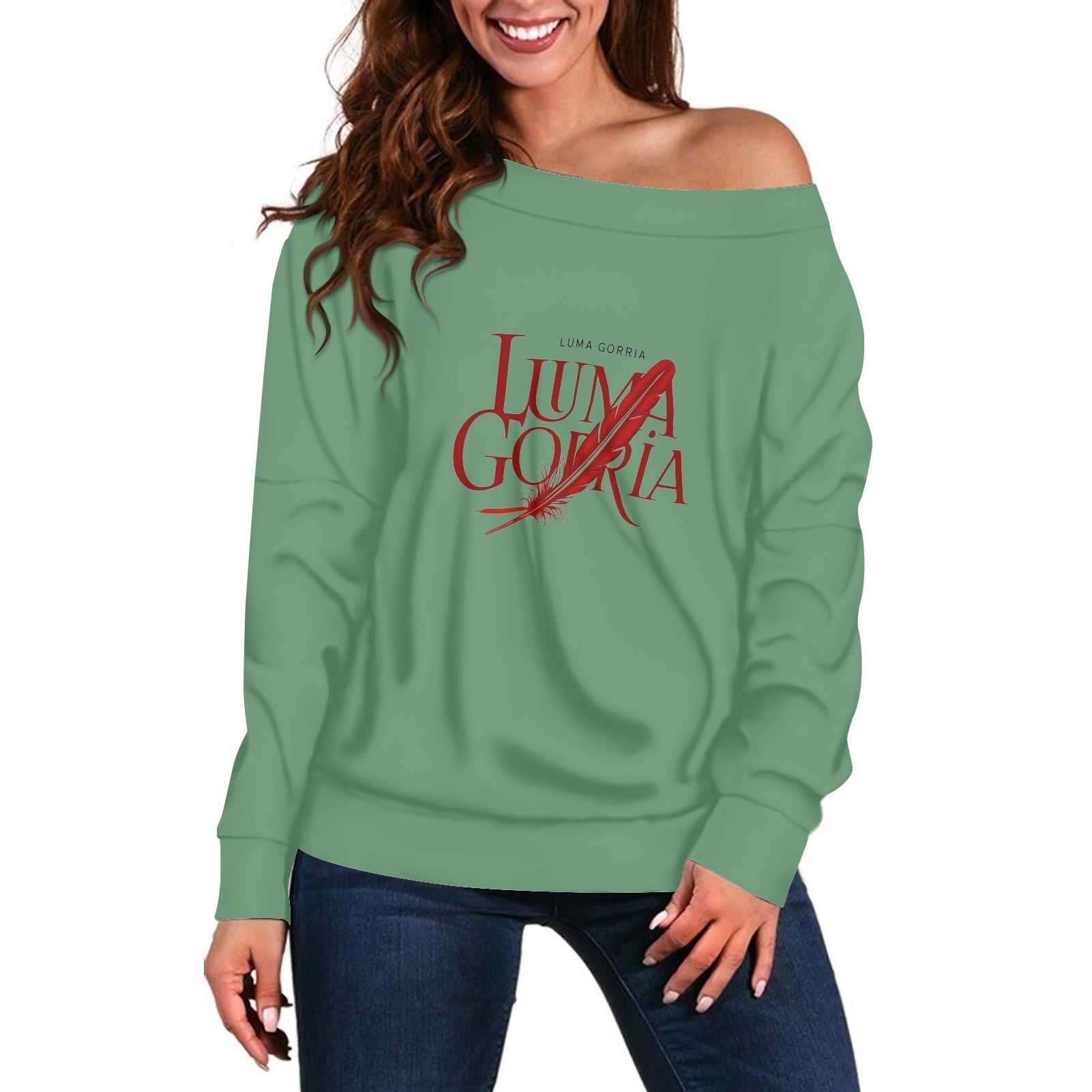 Pull femme – Style moderne à épaule dénudée, doux et extensible Luma Gorria vêtement 46.00 Pull femme Luma Gorria vêtement