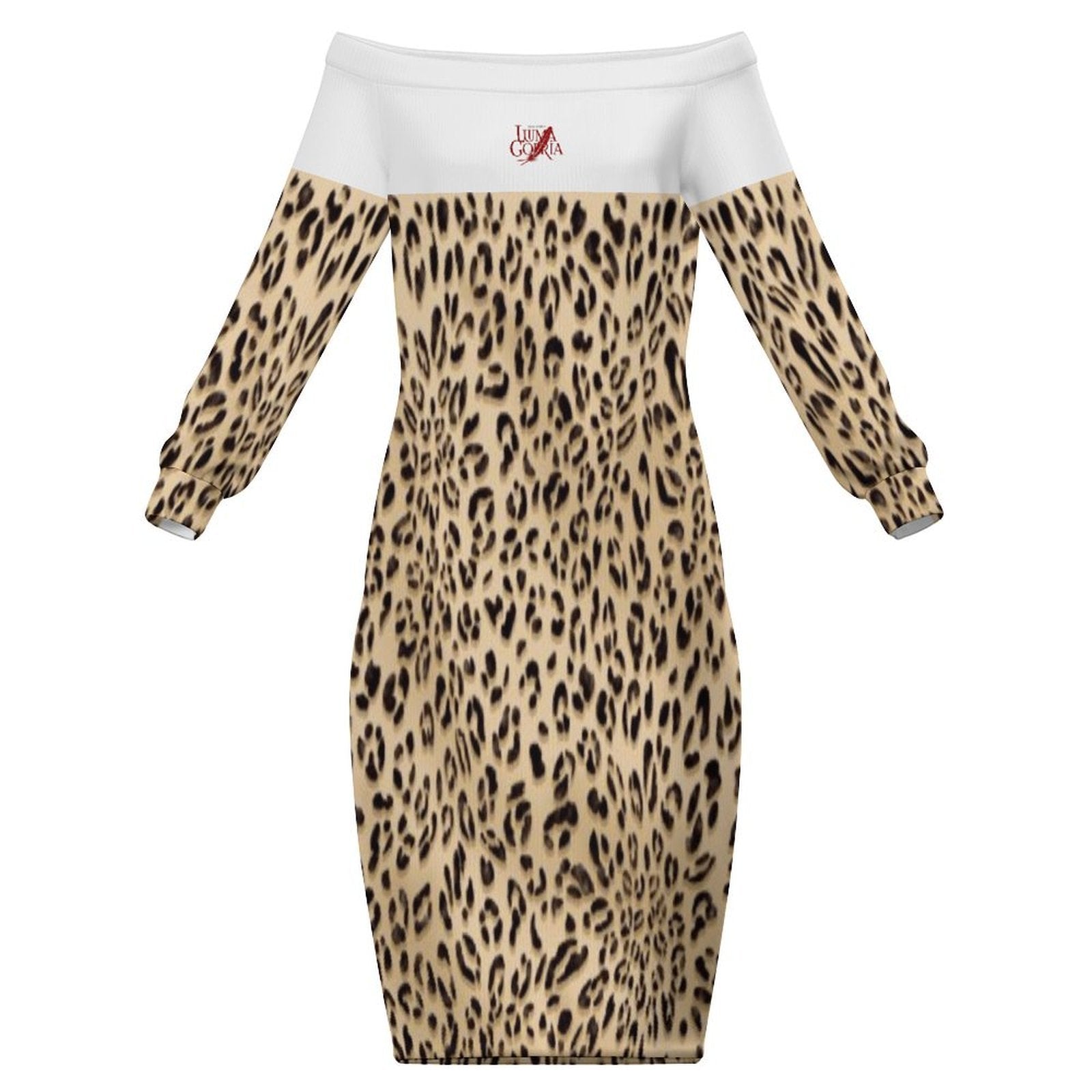 Robe midi moulante épaules dénudées manches longues Luma Gorria vetement  Robe midi moulante épaules dénudées Luma Gorria vêtement