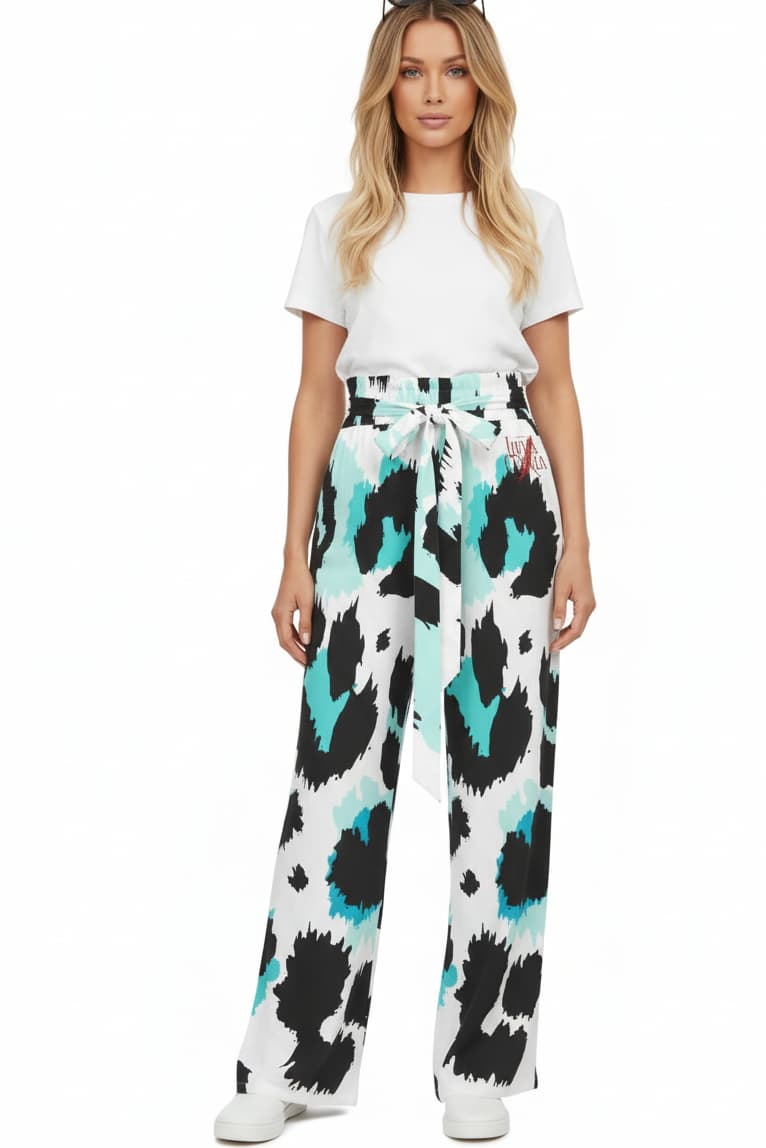 Pantalon large femme taille haute