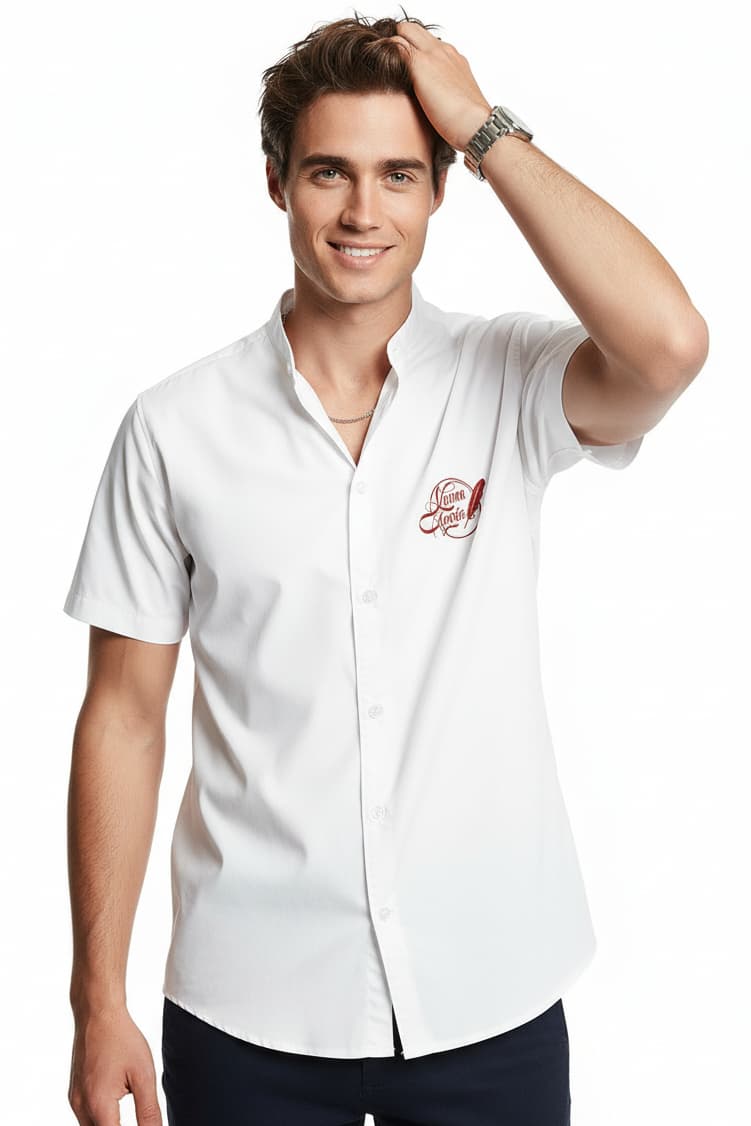 Chemise homme manches courtes col à revers – Élégance moderne & confort optimal