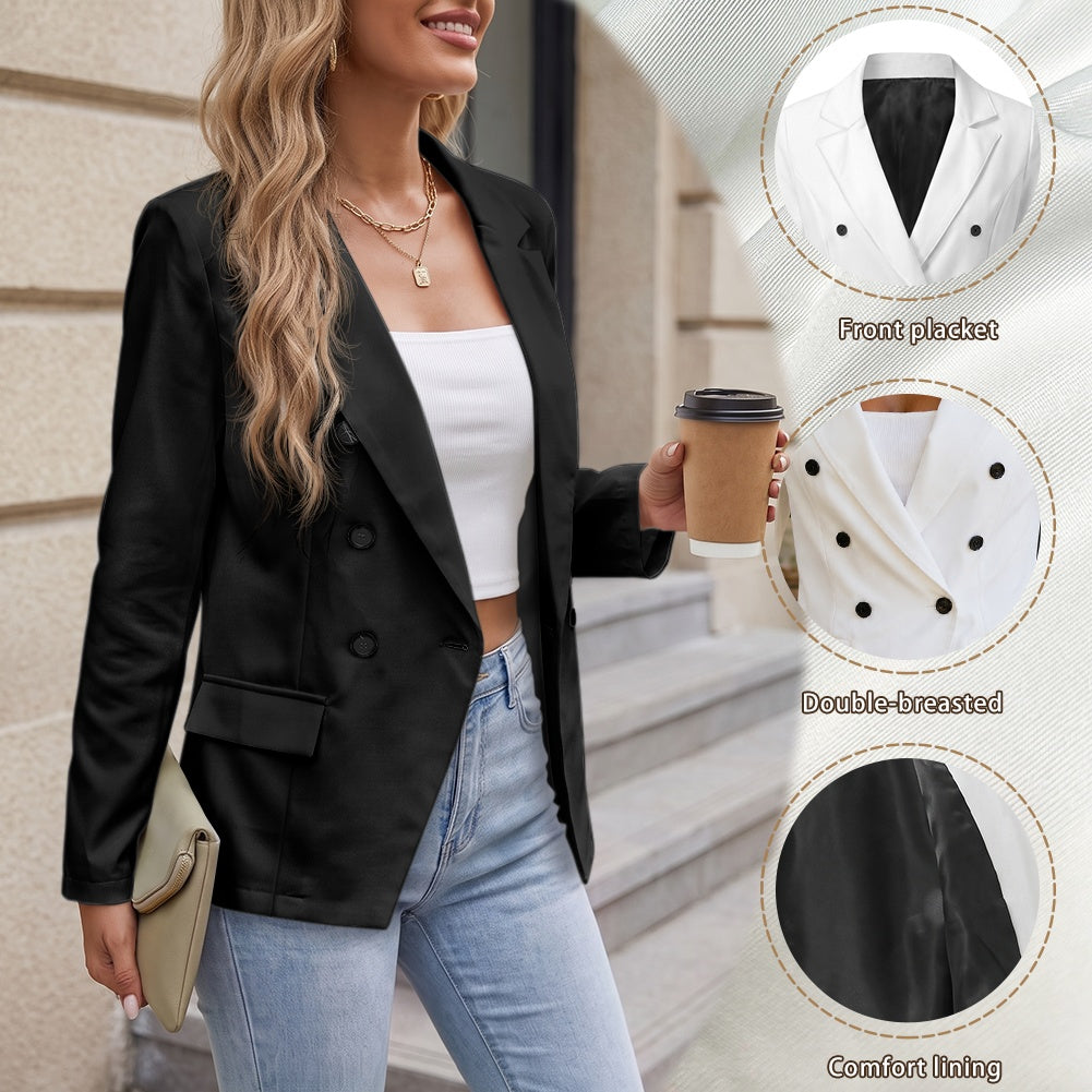 Blazer décontracté à deux poches pour femme – Élégance & style polyvalent