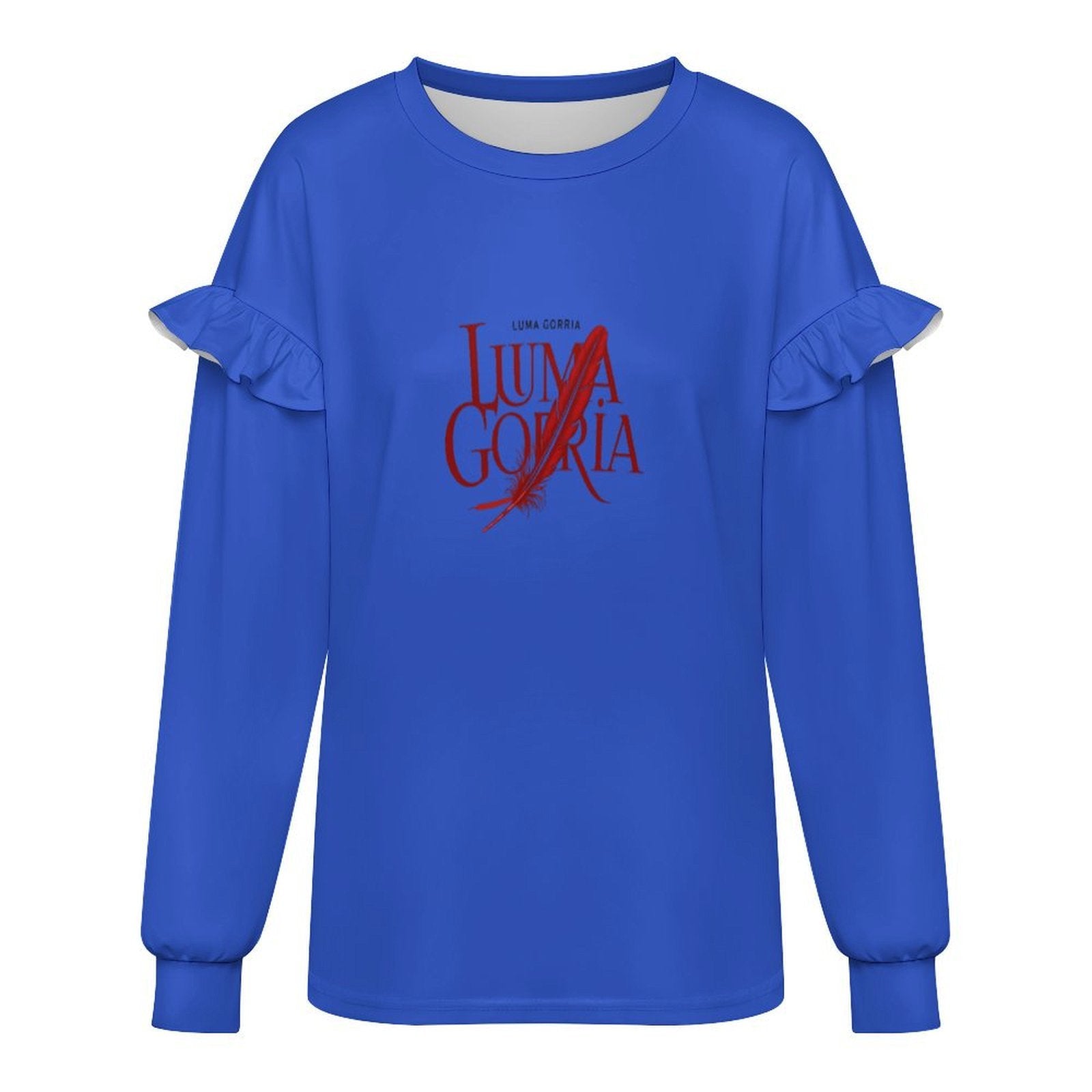 Sweat-shirt léger femme à volants manches longues