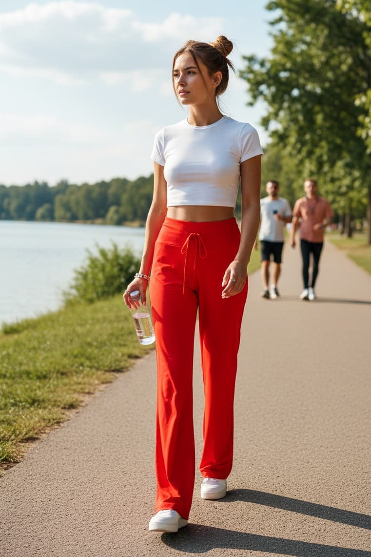 Pantalon femme bas évasé droit à lacets – Élégance & confort au quotidien