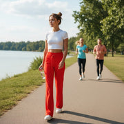 Pantalon femme bas évasé droit à lacets – Élégance & confort au quotidien