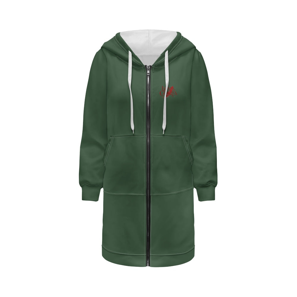 Sweat à capuche femme – Mi-long, doux et zippé Luma Gorria vêtement  Sweat à capuche femme Luma Gorria vêtement