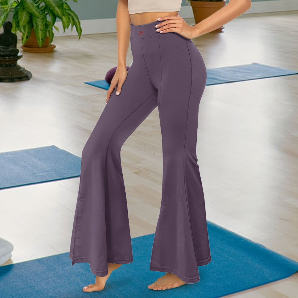 Pantalon évasé femme – Taille haute avec fente élégante Luma Gorria vêtement 38.00 pantalon femme Luma Gorria vêtement