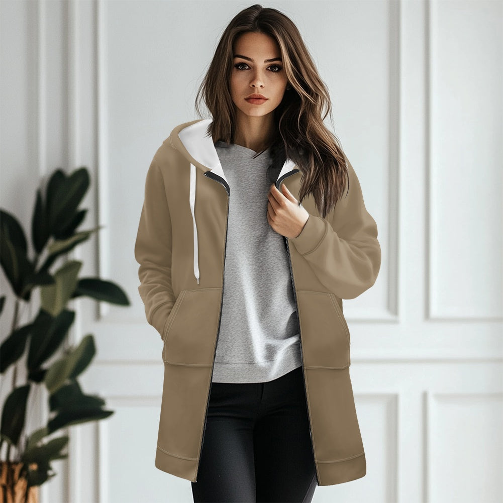 Sweat à capuche femme – Mi-long, doux et zippé Luma Gorria vêtement  Sweat à capuche femme Luma Gorria vêtement