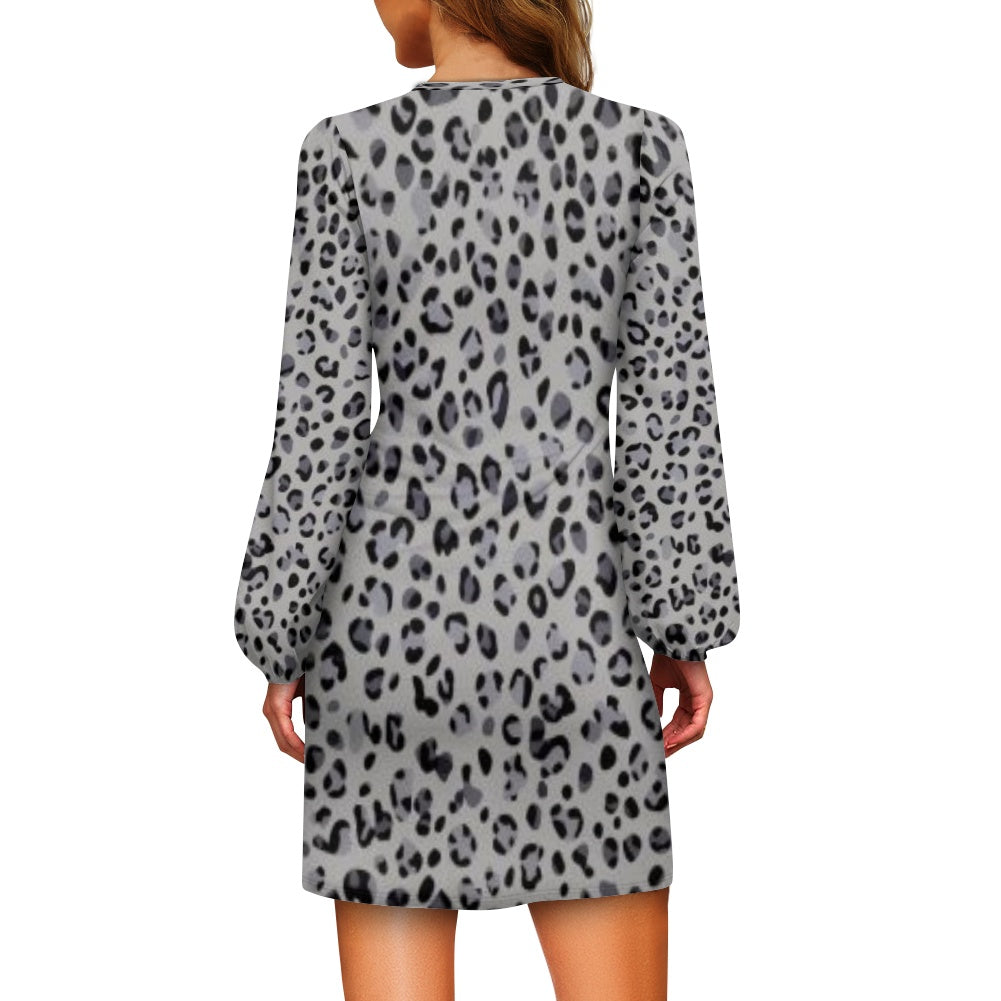 Robe femme manches longues – Ceinture nouée et tissu élastique Luma Gorria vêtement  robe Luma Gorria vêtement