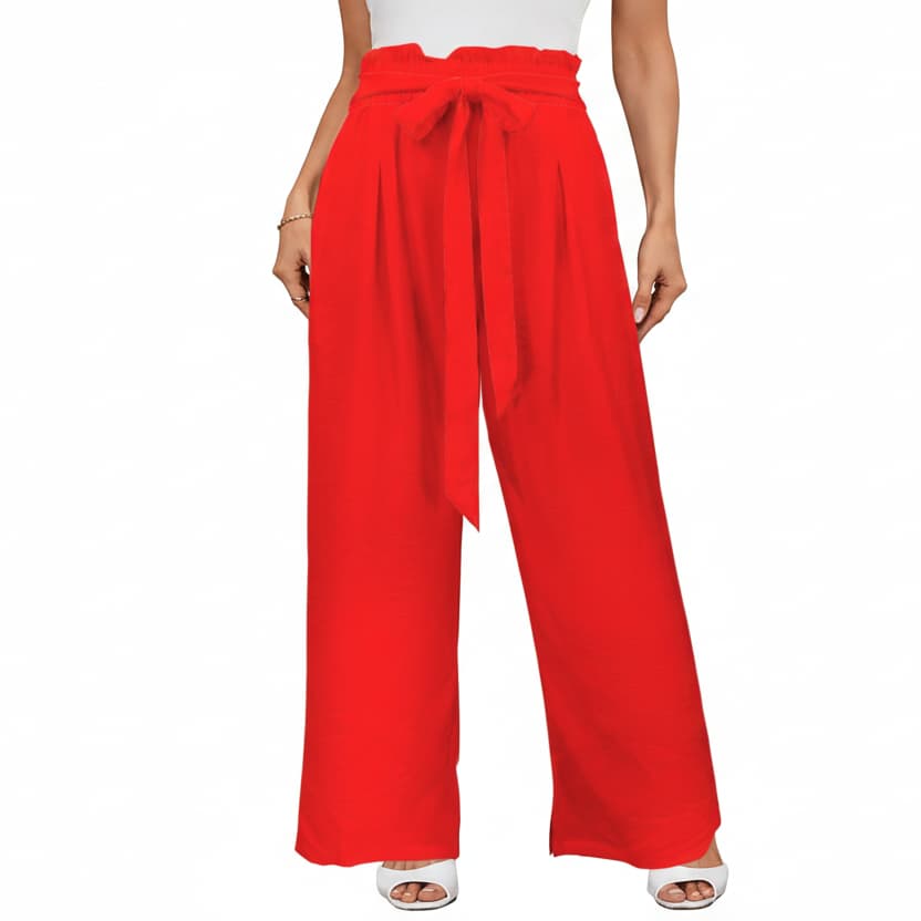 Pantalon large femme taille haute