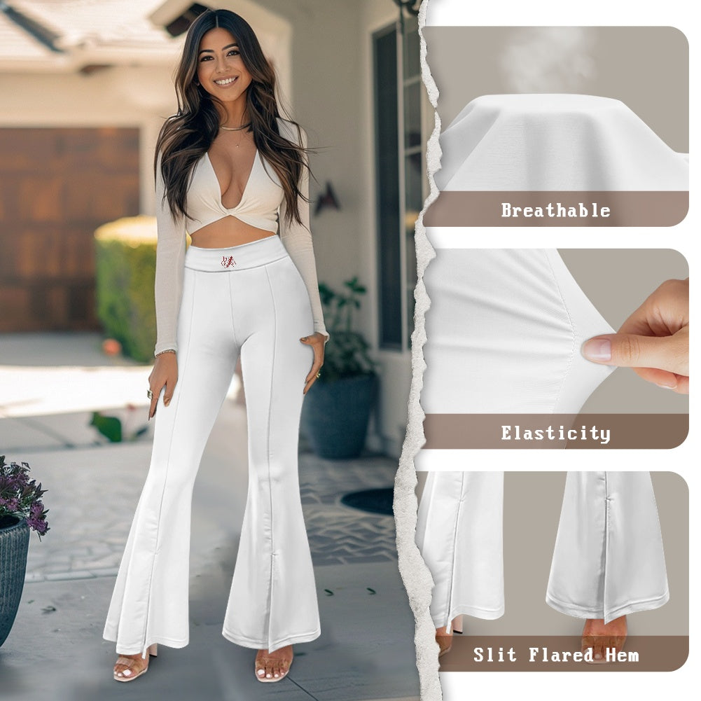 Pantalon évasé femme – Taille haute avec fente élégante Luma Gorria vêtement  pantalon femme Luma Gorria vêtement