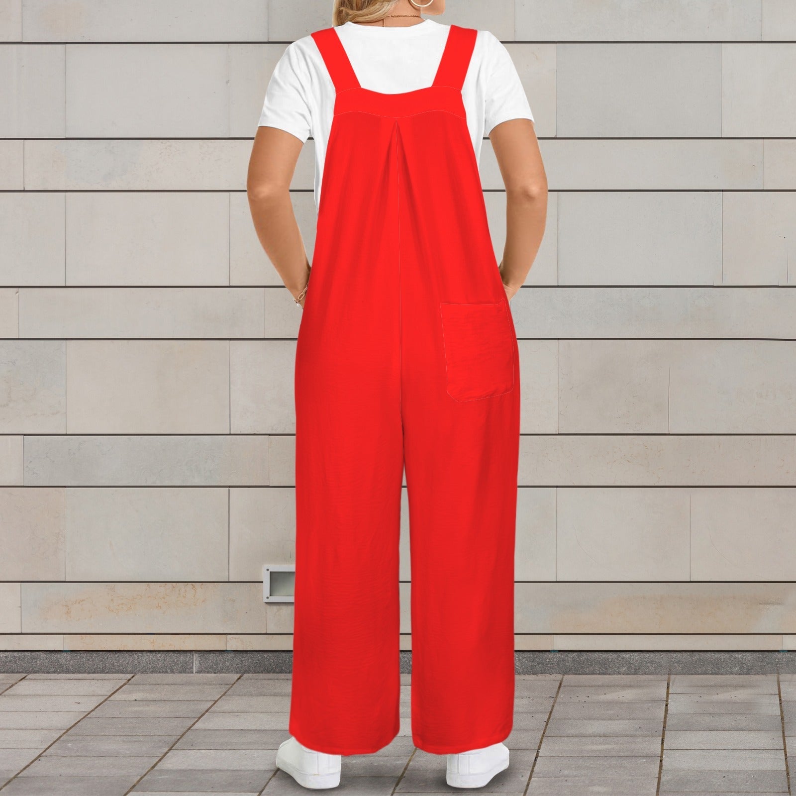 Combinaison salopette femme fluide à jambes larges avec poches Luma Gorria vetement  combinaison salopette Luma Gorria vêtement