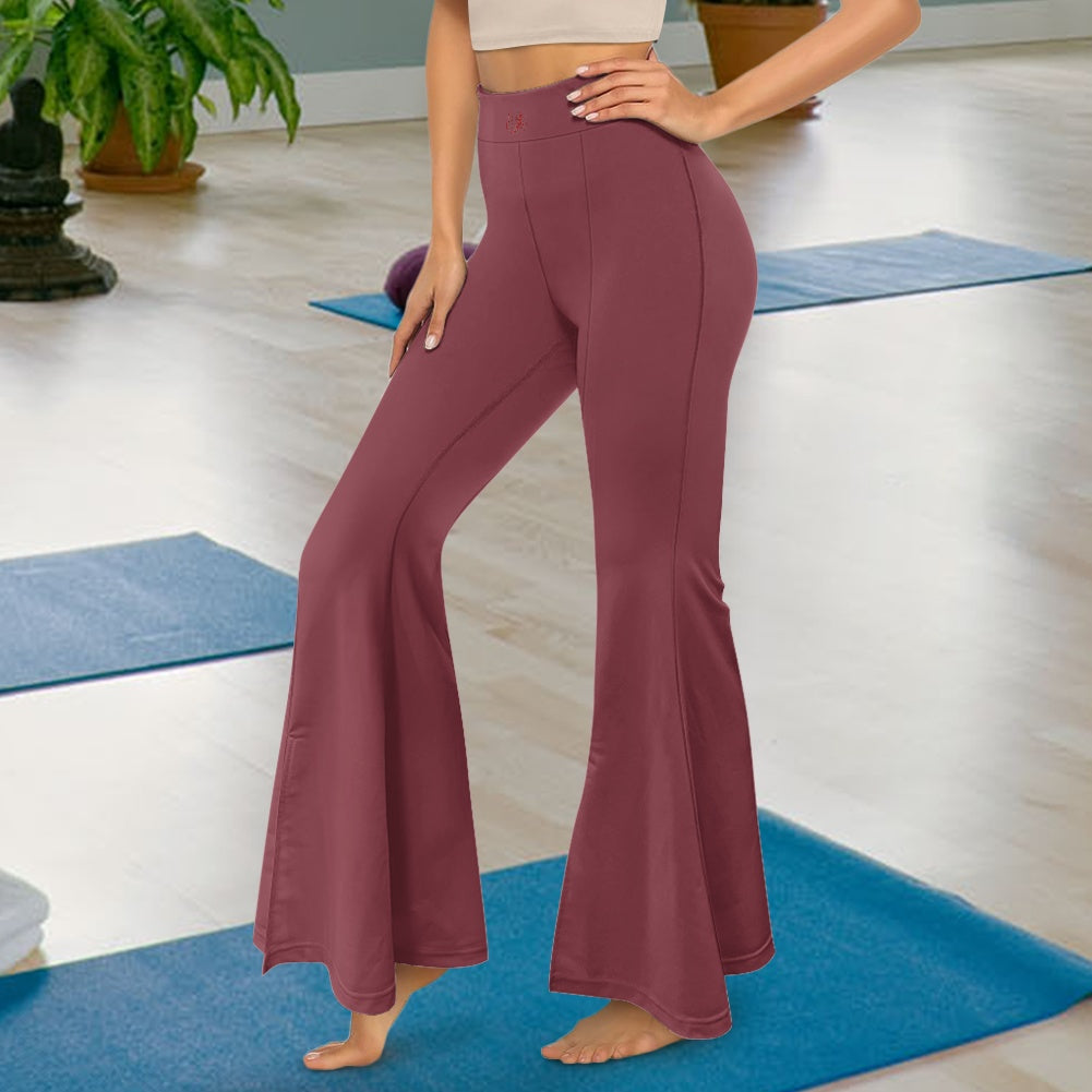 Pantalon évasé femme – Taille haute avec fente élégante Luma Gorria vêtement  pantalon femme Luma Gorria vêtement