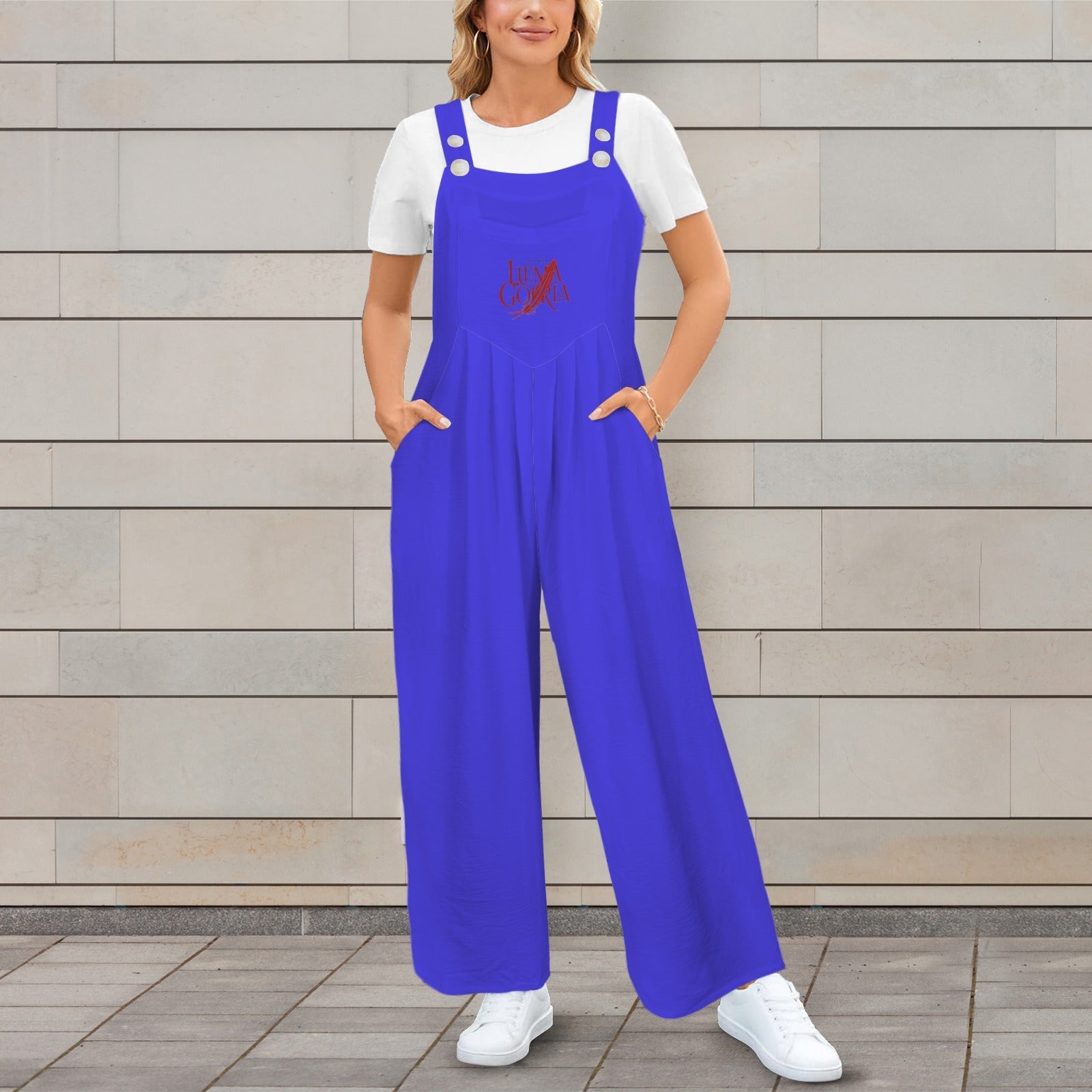 Combinaison salopette femme fluide à jambes larges avec poches Luma Gorria vetement  combinaison salopette Luma Gorria vêtement