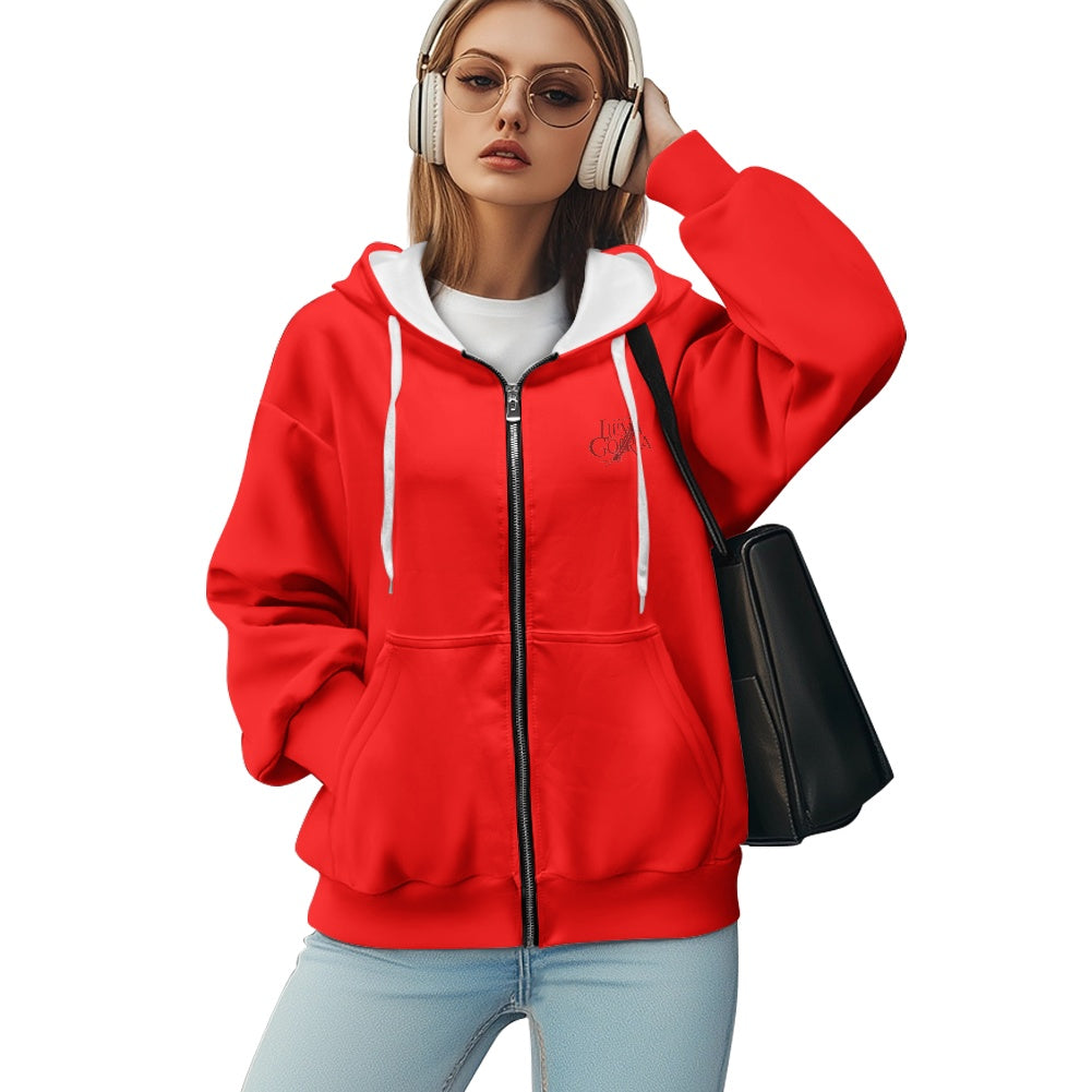 Sweat à capuche zippé femme – Ample, confortable et pratique Luma Gorria vêtement 48.00 hoodie Luma Gorria vêtement