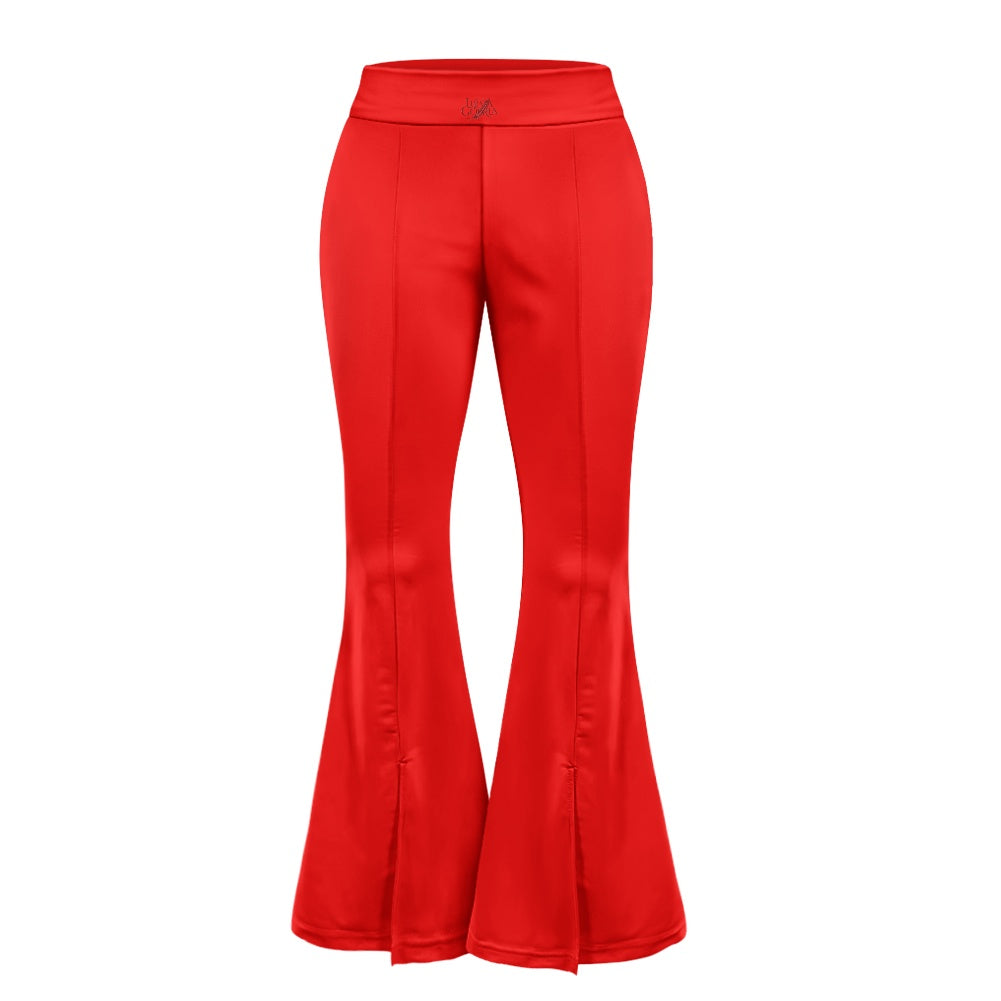 Pantalon évasé femme – Taille haute avec fente élégante Luma Gorria vêtement  pantalon femme Luma Gorria vêtement