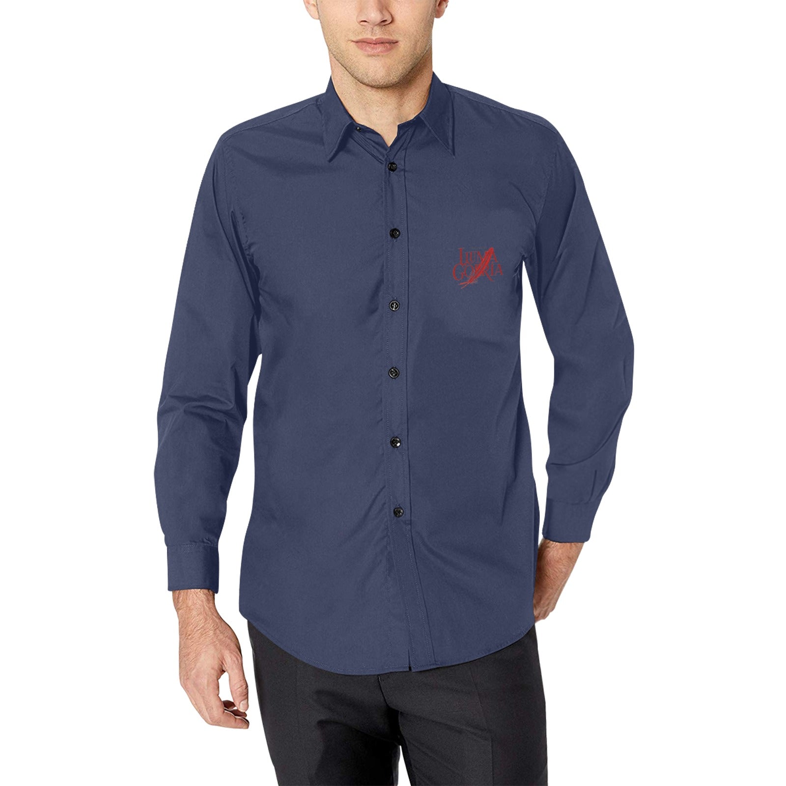 Chemise homme manches longues – Élégante, sans poche, 100% polyester