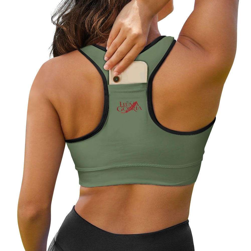 Brassière sport femme – Soutien, confort et poche arrière pratique Luma Gorria vêtement  Brassière sport femme Luma Gorria vêtement