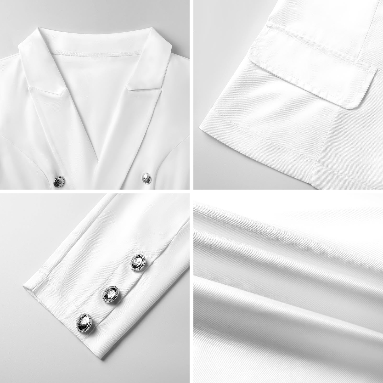 Blazer croisé femme élégant à bouton unique- Couleur unies